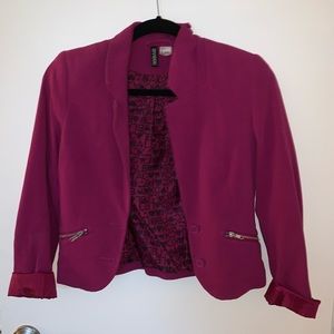 Magenta Cropped Blazer
